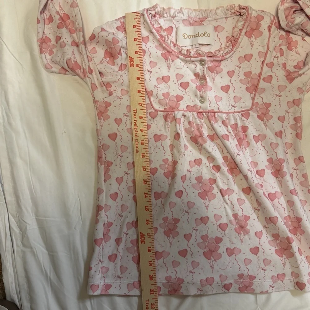 Dondolo Women’s Pink Heart Balloon Pajama Set Size S Valentine Collection Lounge - Picture 10 of 11